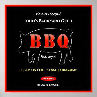 Impression de poster de barbecue à griller Maître