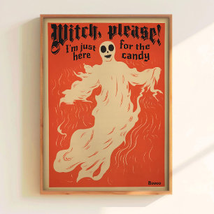 Impression de poster de fantôme Art Halloween vint