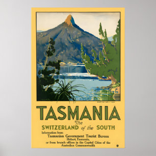 Impression de poster de voyage vintage de Tasmanie