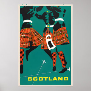 Impression de poster de voyage vintage d'Écosse  B