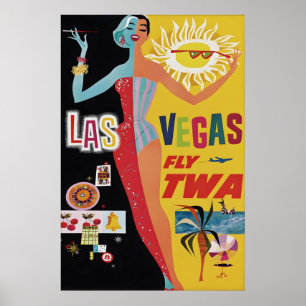 Impression de poster de voyage vintage Las Vegas, 