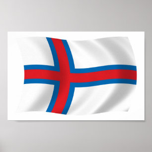 Impression de poster du drapeau des îles Féroé