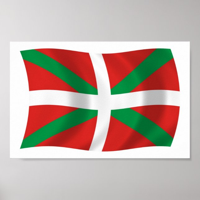 Impression de poster du drapeau du peuple basque (Devant)