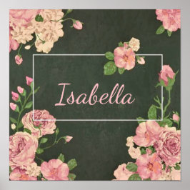 Impression de roses roses, affiche de valeur papie