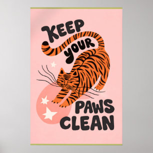 Impression de salle de bain au tigre, citation d'a