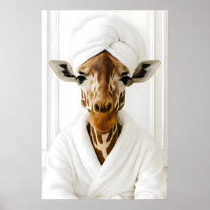 Impression de salle de bain de girafe amusante, gi