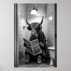 Impression de salle de bain de vache des Highlands