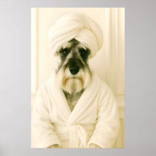 Impression de salle de bain drôle de Schnauzer nai