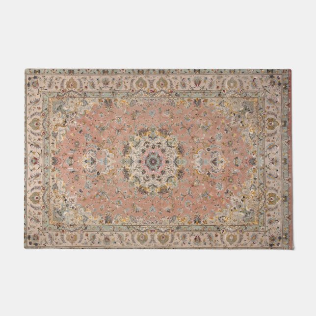 Impression de tapis de soie persan (Devant)