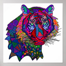 Impression de tigre colorée