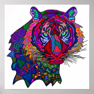 Impression de tigre colorée