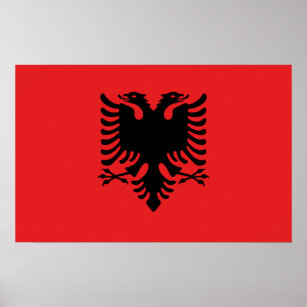 Impression de toile avec Drapeau d'Albanie