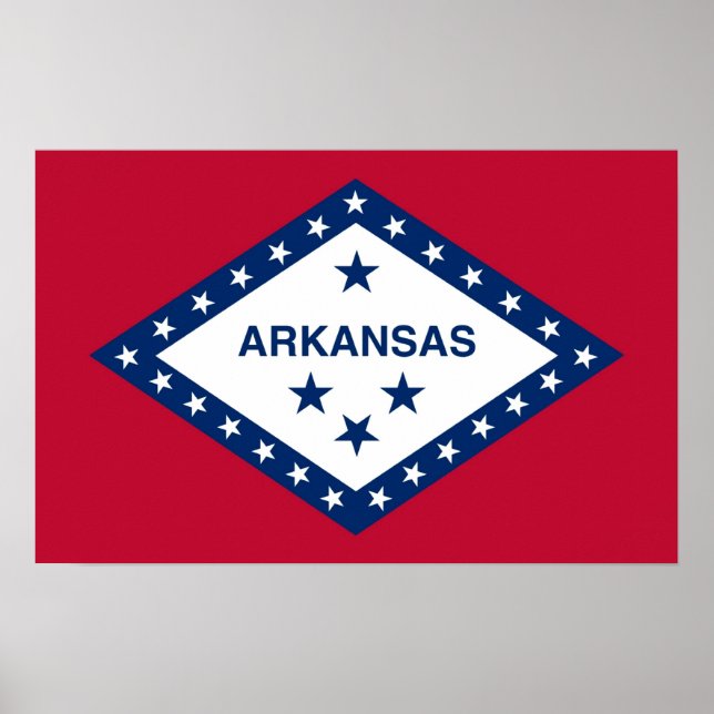 Impression de toile avec Drapeau d'Arkansas, U.S.A (Devant)