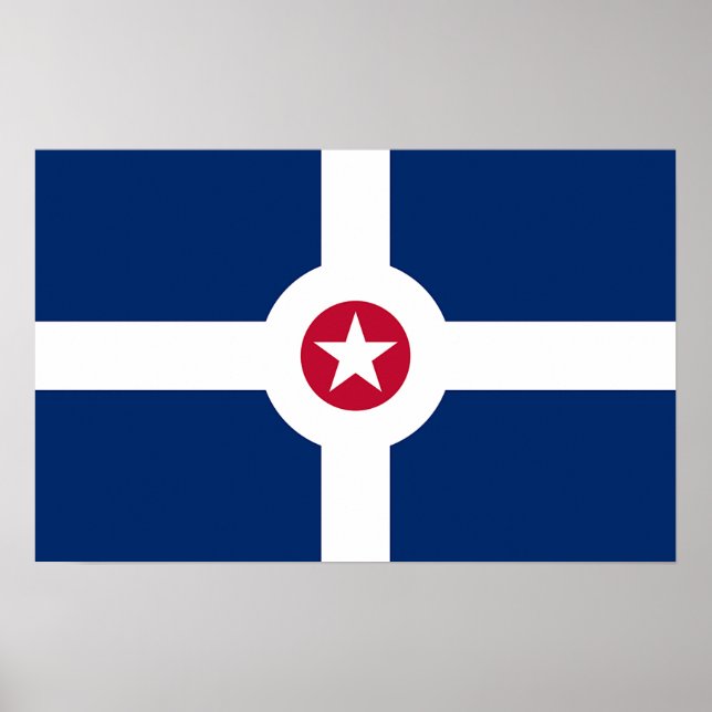 Impression de toile avec Drapeau d'Indianapolis, U (Devant)