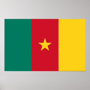 Impression de toile avec drapeau du Cameroun