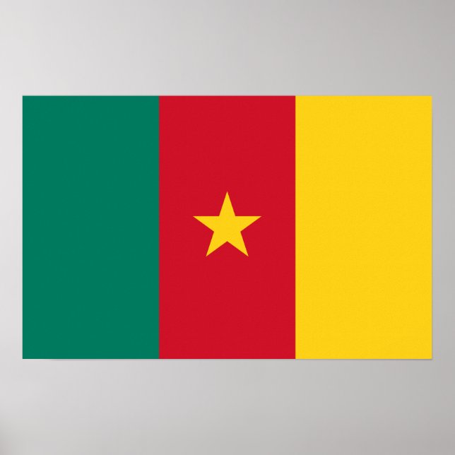 Impression de toile avec drapeau du Cameroun (Devant)