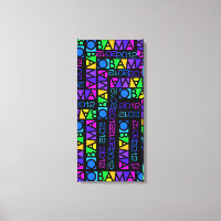 Impression de toile colorée OBAMA 2012, 14 x 30 po