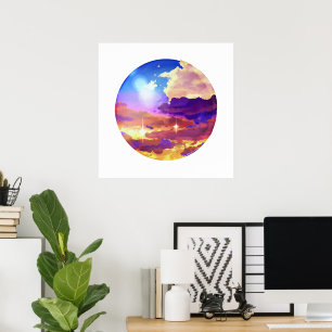 Impression de toile d'art murale de ciel de couche