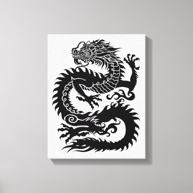 Impression de toile de dragon chinois traditionnel (Recto)
