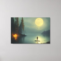 Impression de toile de pêche de minuit