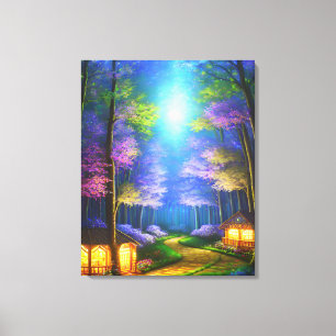 Impression de toile étirée de forêt enchantée