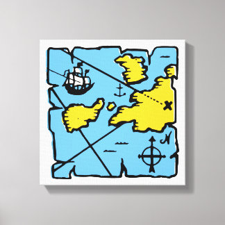 Impression de toile étirée de la carte de pirates