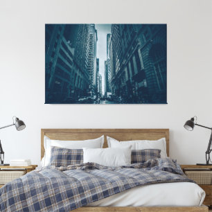Impression de toile - Metropolis Blue Monochrome