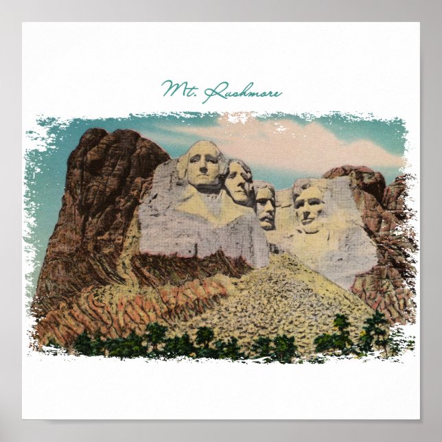 Impression de toile peinte Mt. Rushmore (Devant)