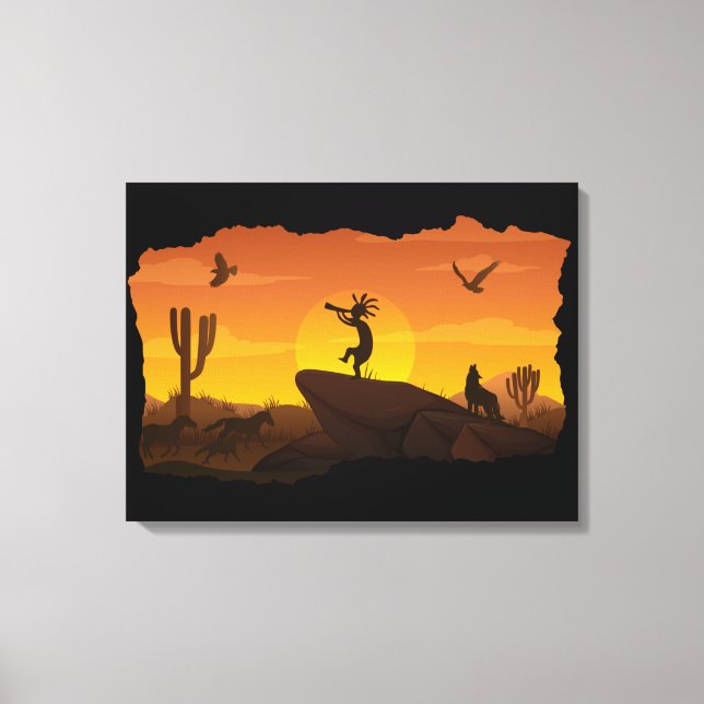 Impression de toile Sunset Kokopelli (Recto)