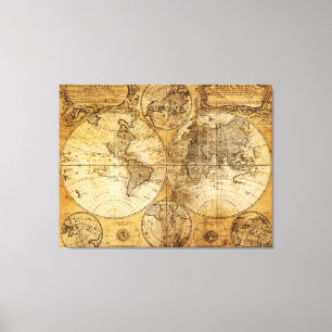 Impression de toile World Continent Map datant du