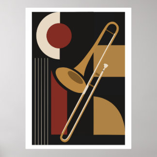 Impression de trombone Bauhaus, musique moderne du
