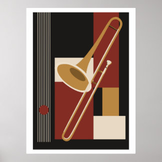 Impression de trombone Bauhaus, musique moderne du