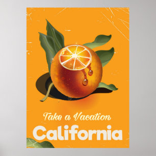 Impression de vacances de style rétro Orange Calif