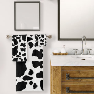 Impression de vache noire et blanche