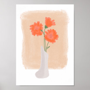 Impression de vase floral aquarelle botanique mini