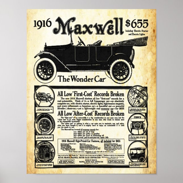 Impression de voiture vintage Maxwell Automobile W (Devant)