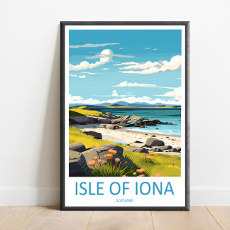 Impression de voyage de l'île d'Iona Art mural Île