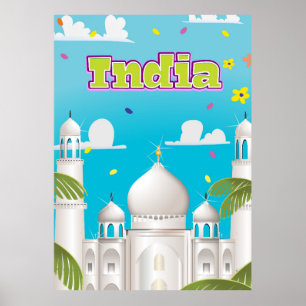 Impression de voyage en Inde dessin animé.