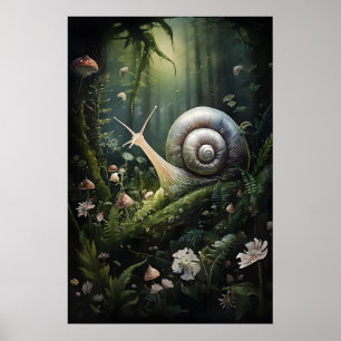Impression d'escargot de fée verte, Cottagecore fo