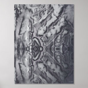 Impression d'huile d'argent en métal glam