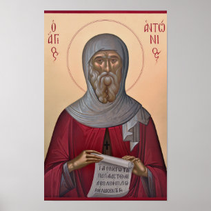 Impression d'icône orthodoxe de St. Antoine le Tha