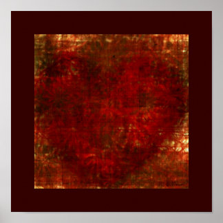 Impression du coeur de Burlap (12x12)