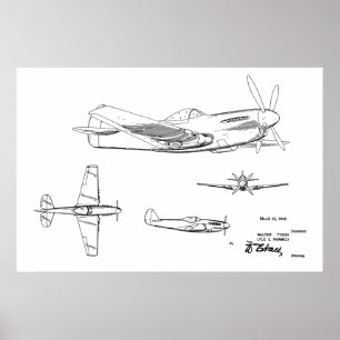 Impression du dessin d'art breveté d'avion 2ÈME GU