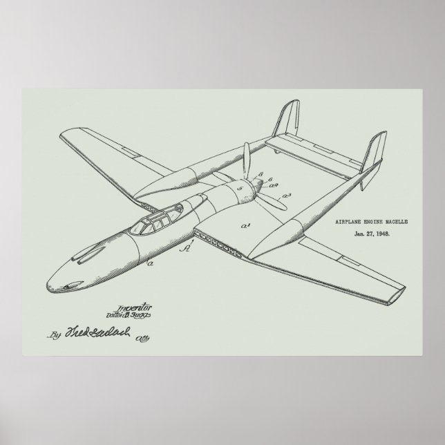 Impression du dessin d'art breveté de l'avion prop (Devant)