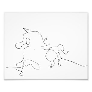 Impression du dessin de ligne de cheval