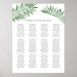 Impression du tableau de sièges mariage tropical. 