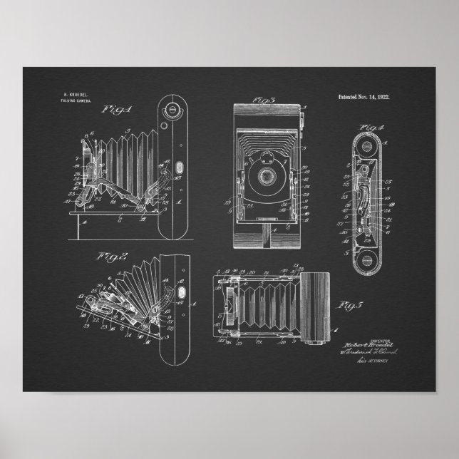 Impression d'un dessin d'art breveté de caméra pli (Devant)