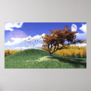 Impression d'une colline d'arbre