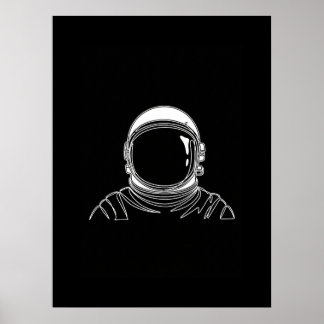 Impression d'une seule ligne d'astronaute