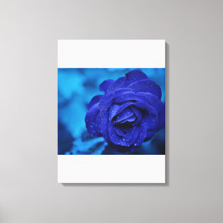 Impression en toile bleue étirée